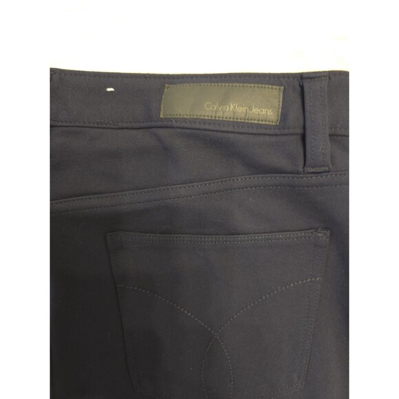 Calvin Klein Pants Navy Ponte Pull On Skinny Stretch Ankle Mid Rise Womens 10 - Picture 5 of 7